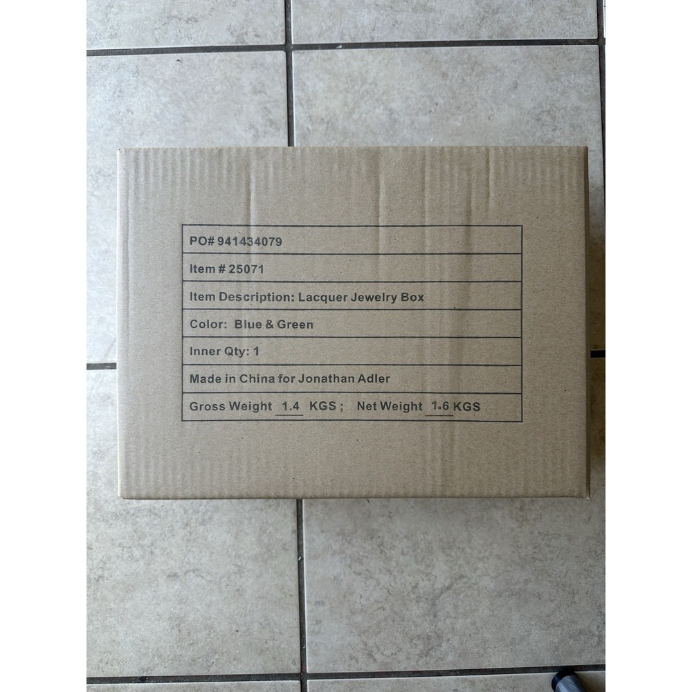 Jonathan Adler Lacquer Jewelry Box Blue Green – New Factory Sealed in Package - Picture 10 of 11